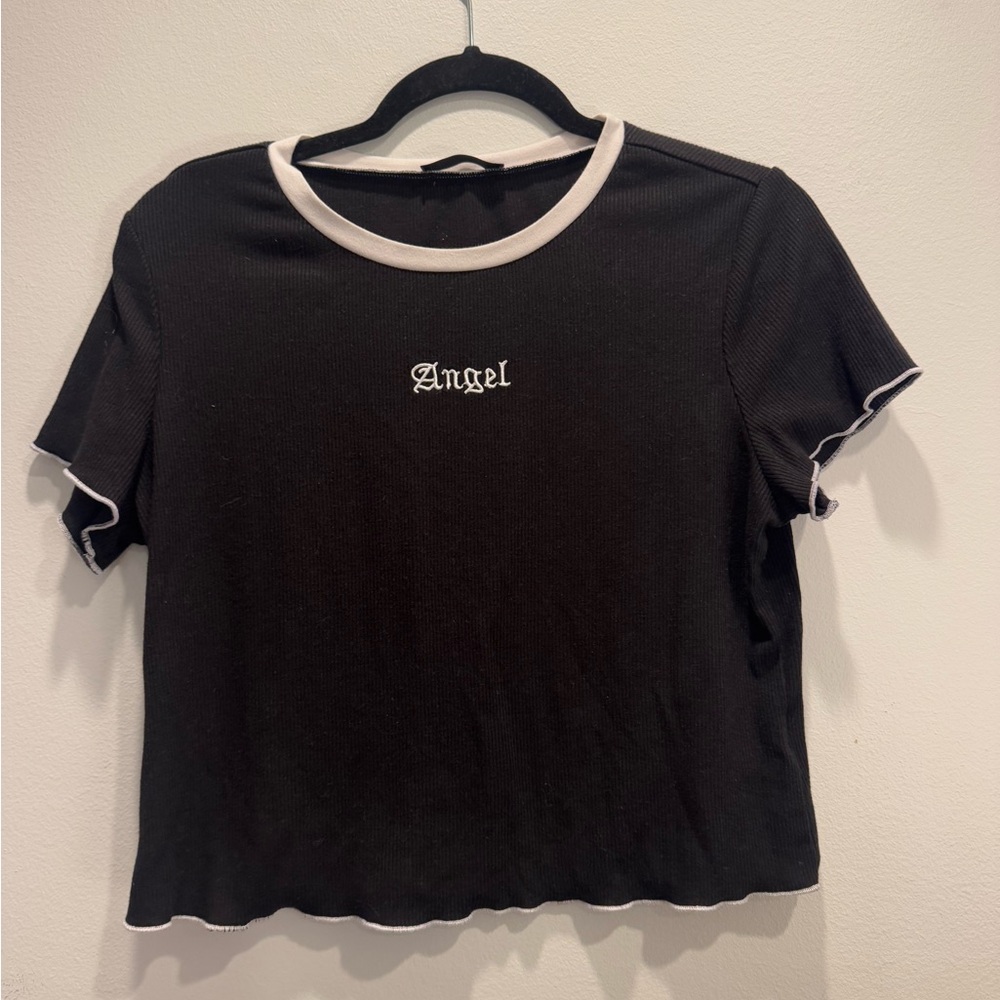 Shein “Angel” Babydoll Cropped T-Shirt Size: XL